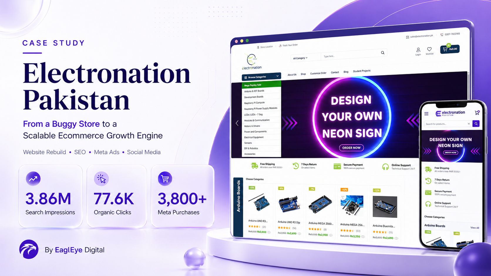 Electronation Pakistan Ecommerce Website Mockup